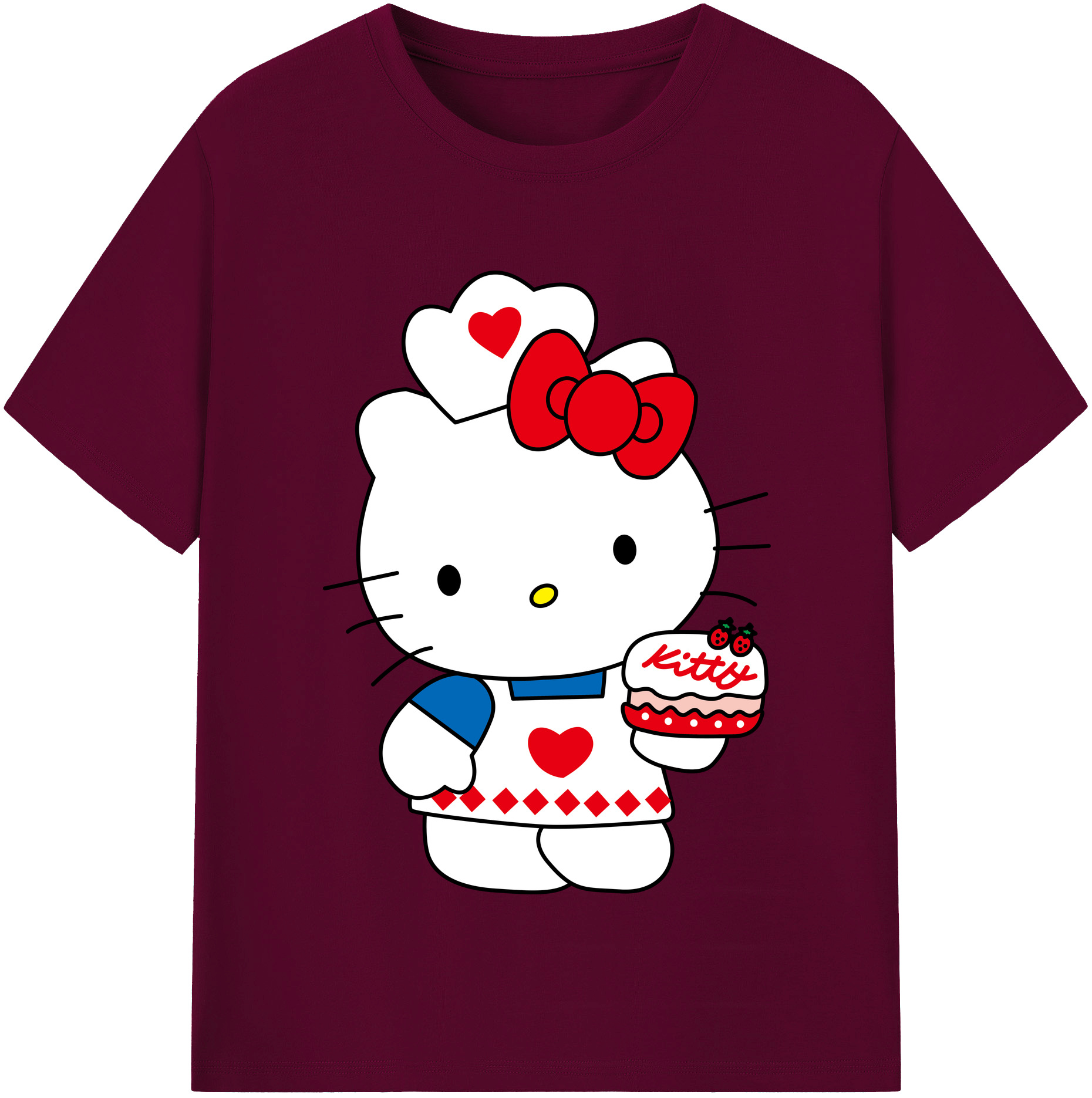 （画像用） Hello Kitty ハローキティ レディースカジュアルプリントTシャツ（綿100％）
